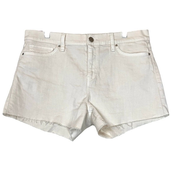 Anthropologie Hudson Gemma Mid Rise Ivory Egret Midi Denim Jean Shorts size 31 - Picture 3 of 7